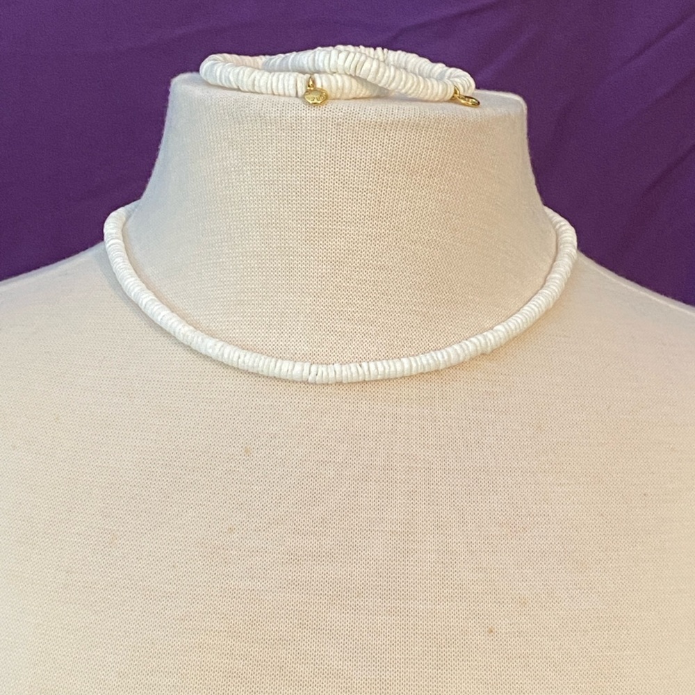 J. Crew White Puka Shell Necklace and Bracelet Set - Picture 2 of 5